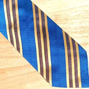 Blue and Gold Striped Men's Tie